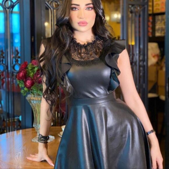 Zara faux leather midi dress, S - Picture 2 of 10